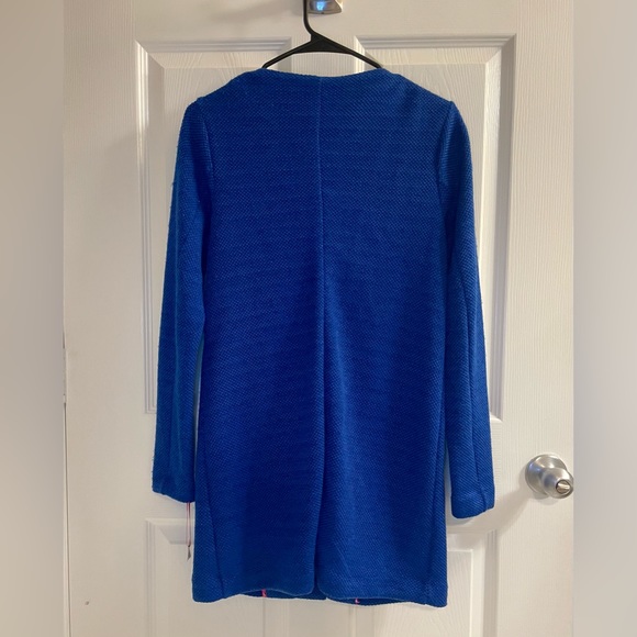 Vintage Elle Blue Knit Bow Snap Button Down Sweater Jacket XS - Picture 3 of 10